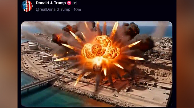 Trump zveřejnil AI video zobrazující zničení ostrova Charg. Směšné, reaguje Írán